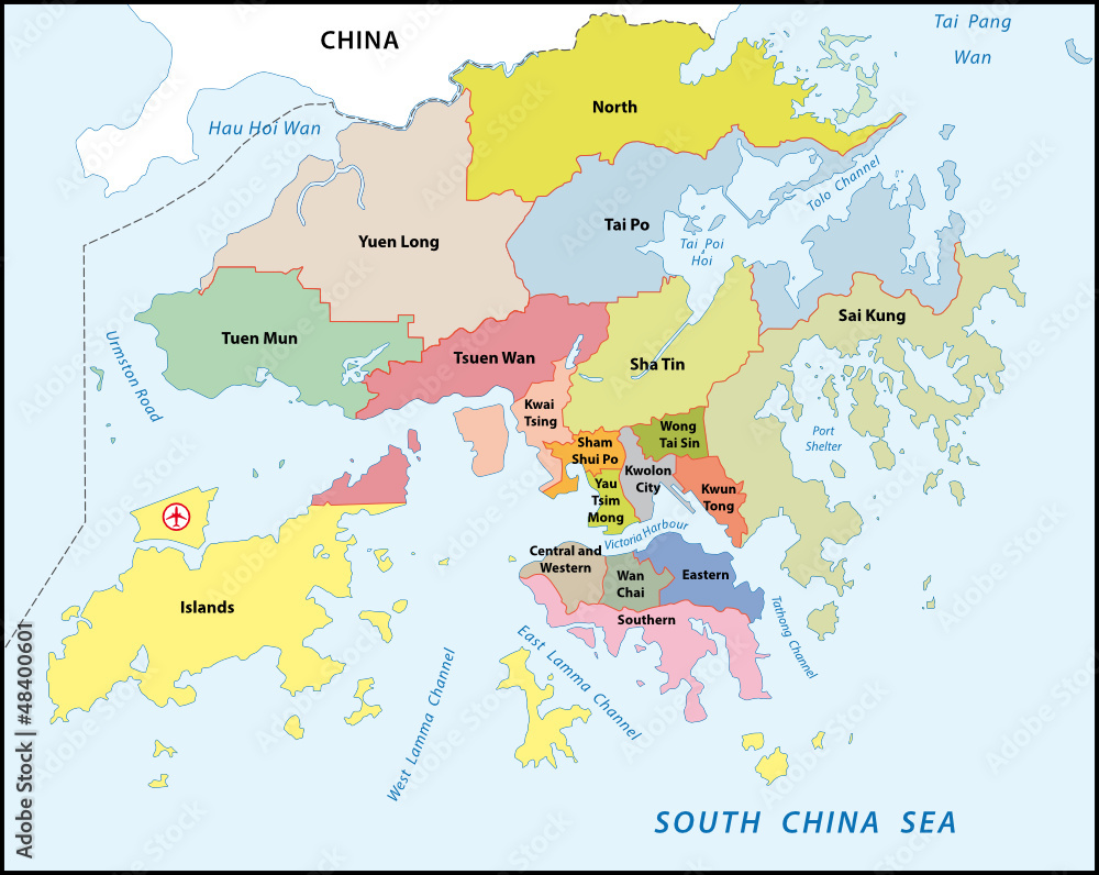 Obraz premium Hong Kong map
