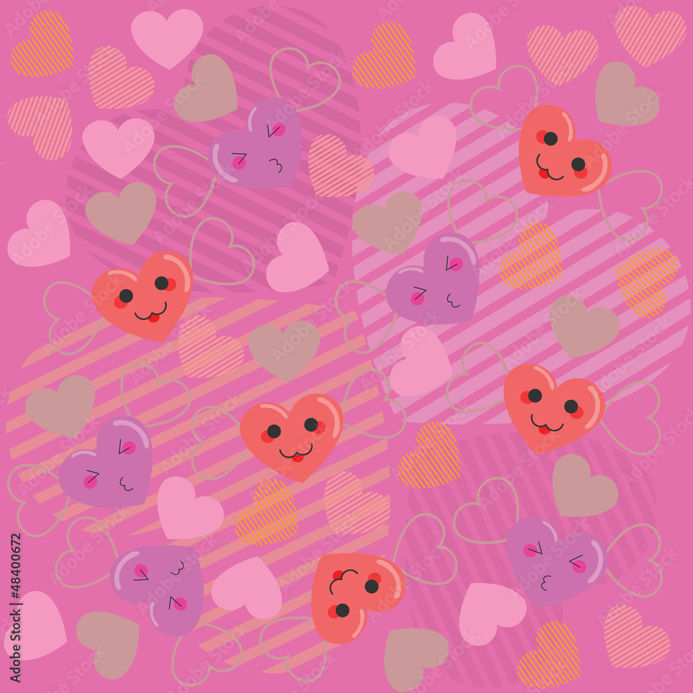 Cute hearts pink pattern