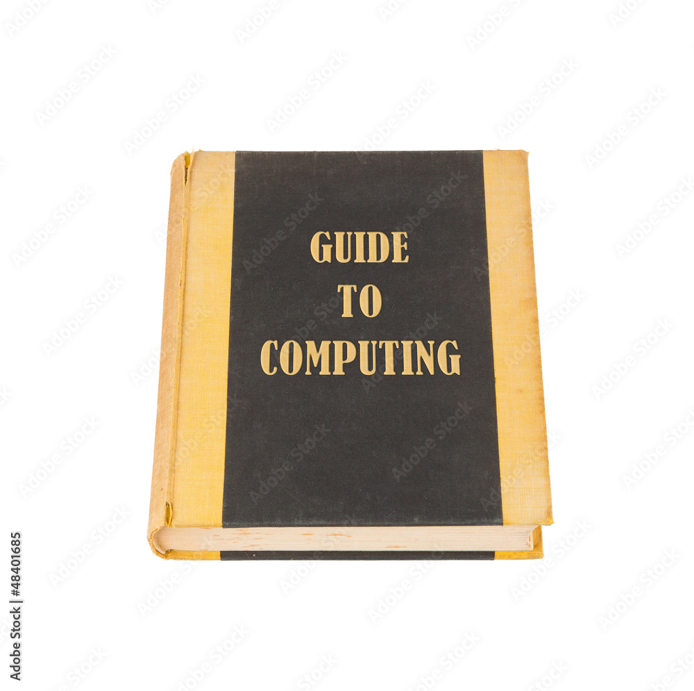 Old book with a computing concept title Old book with a computing concept title