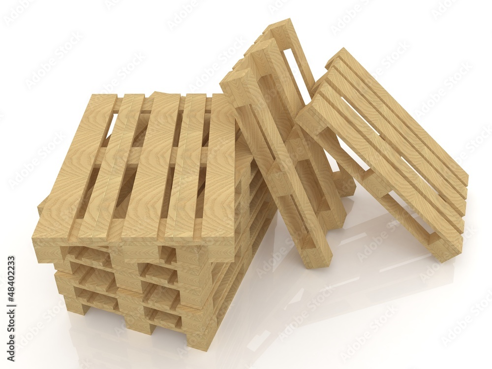 Wooden Pallets, isolated on white background Wooden Pallets, isolated on white background