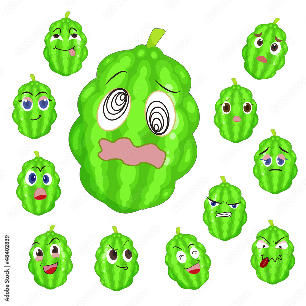 balsam apple cartoon with many expressions balsam apple cartoon with many expressions