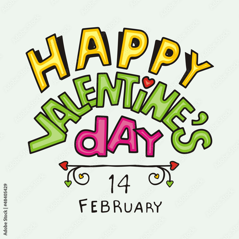 Obraz premium Valentine's Day type text