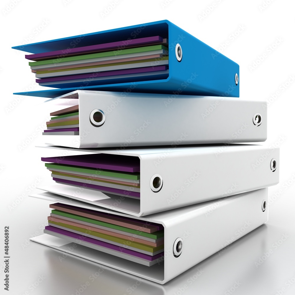 white folders for documents in 3-d visualization white folders for documents in 3-d visualization