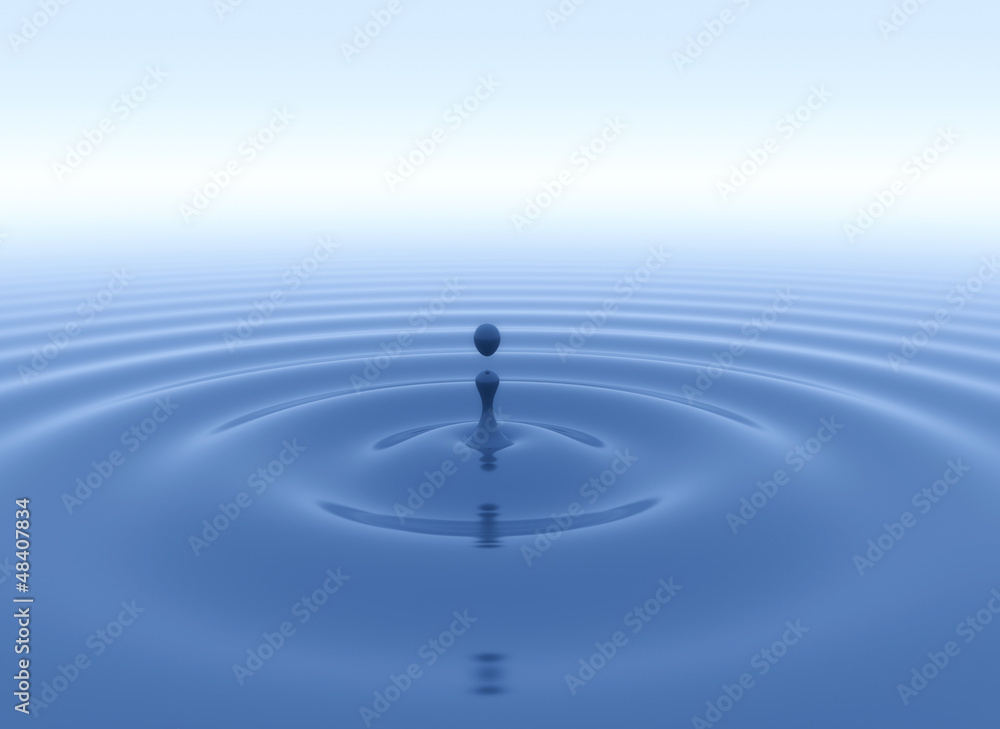 Water drop and ripples