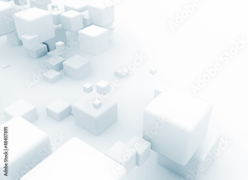 Abstract 3d white cubes