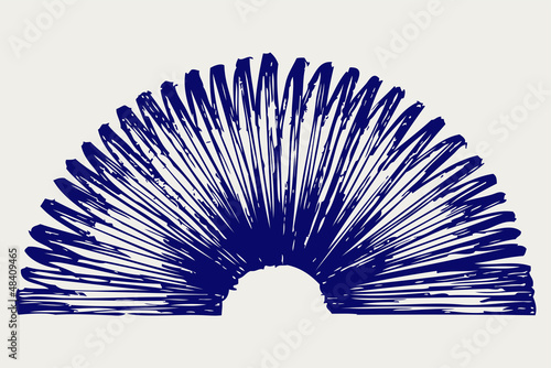 Metal spring. Doodle style