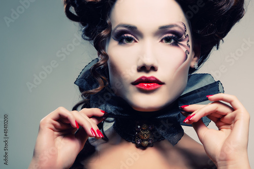 woman beautiful halloween vampire aristocrat photo