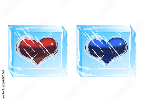 Glaçon avec coeur - Saint Valentin