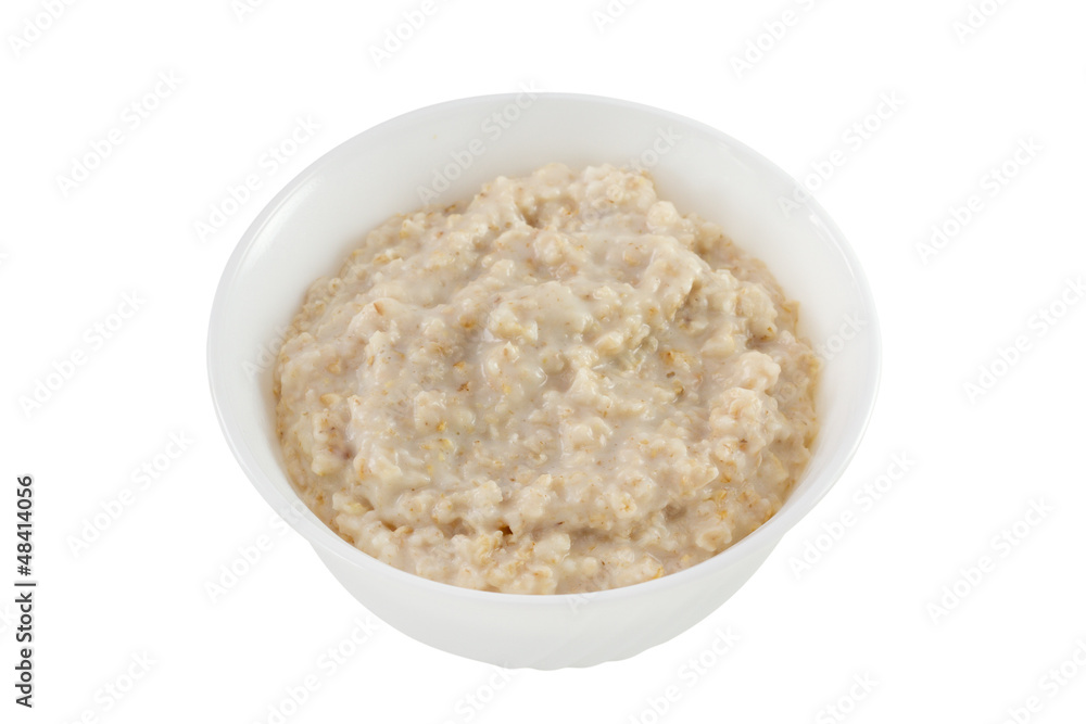 porridge in the bowl in white background porridge in the bowl in white background