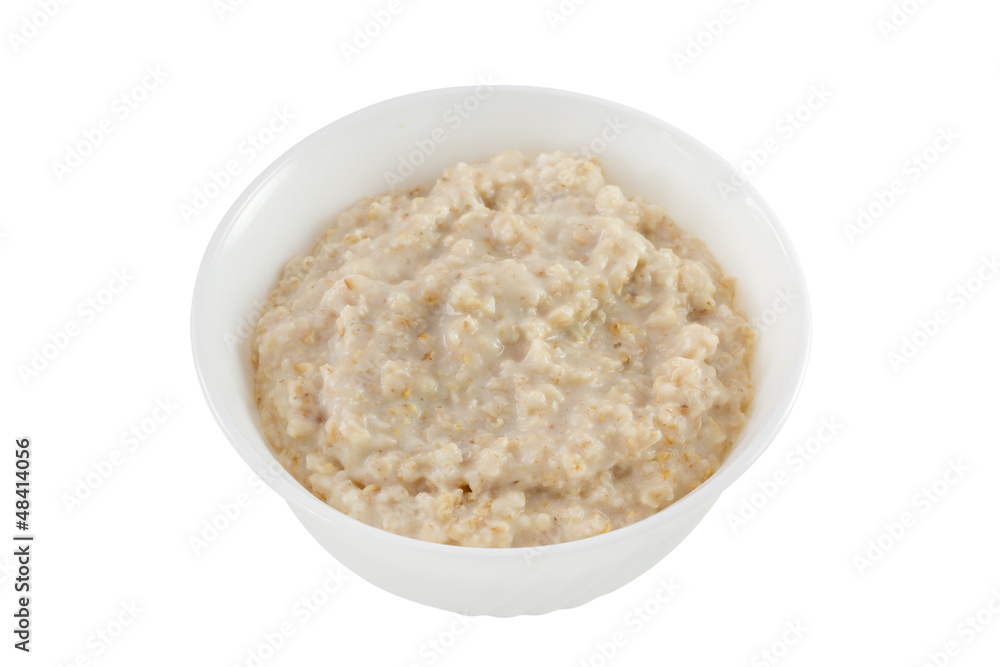 porridge in the bowl in white background