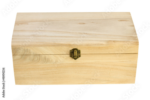 wooden box on white background