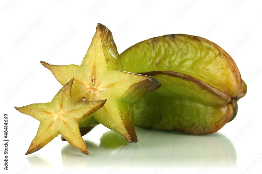 Fototapeta premium Ripe carambola isolated on white