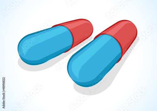 Vector illustration of two pills