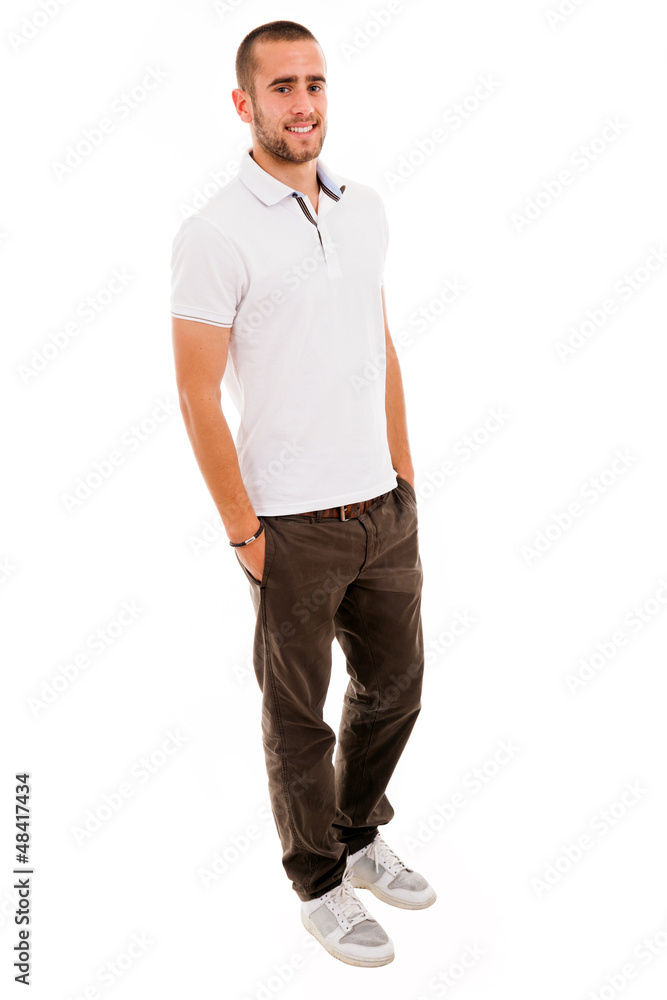 young casual man full body in a white background young casual man full body in a white background