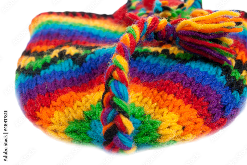 bright knitted hat texture