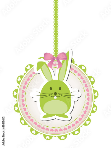 Grüner Hase im hängenden Rahmen