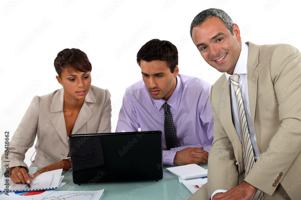 Fototapeta premium Peppy man at a business meeting