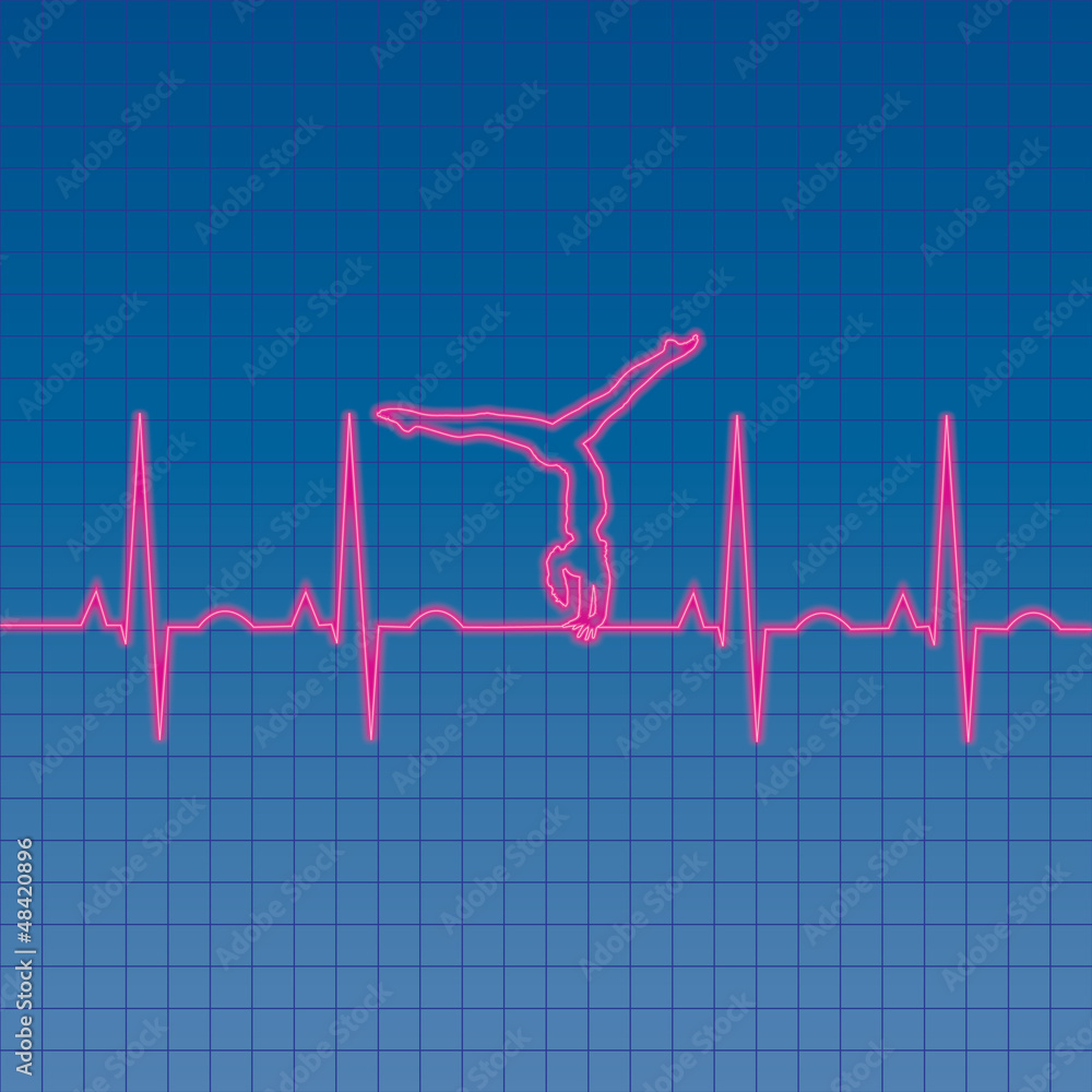 EKG gymnast heartbeat pattern