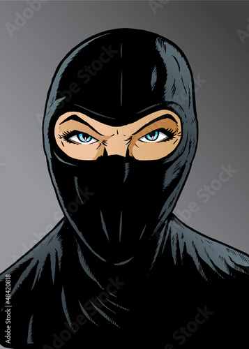 Intense Ninja girl, thief or special forces.