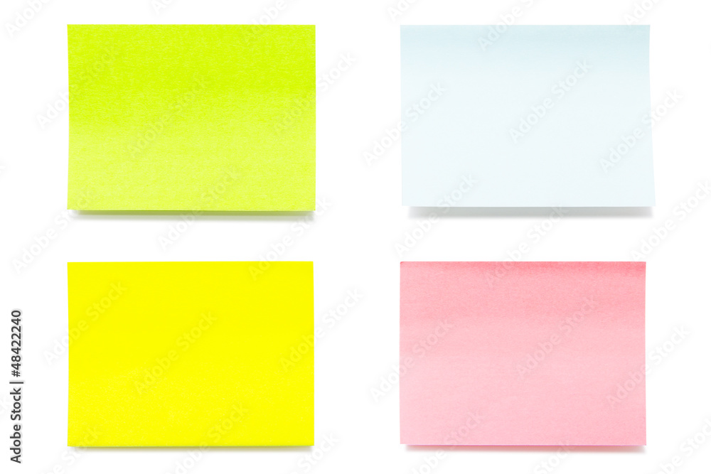 Color sticky sheets of paper