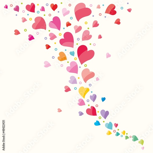 Romantic background with hearts. Vector illustration.