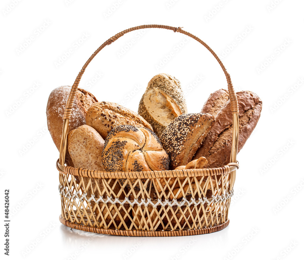 Bread in wicker basket