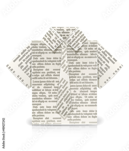 shirt origami toy vector illustration isolated on white