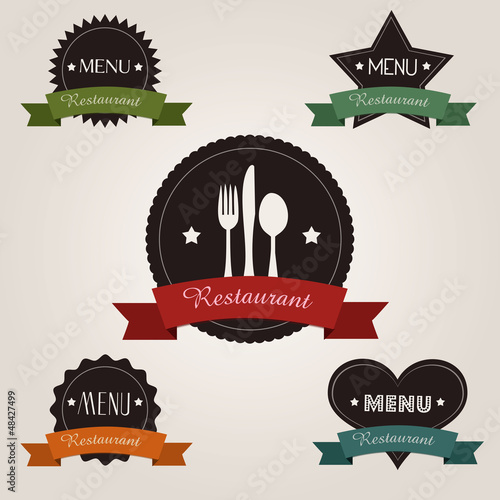 Badges rétro et vintage : Restaurant/Menu