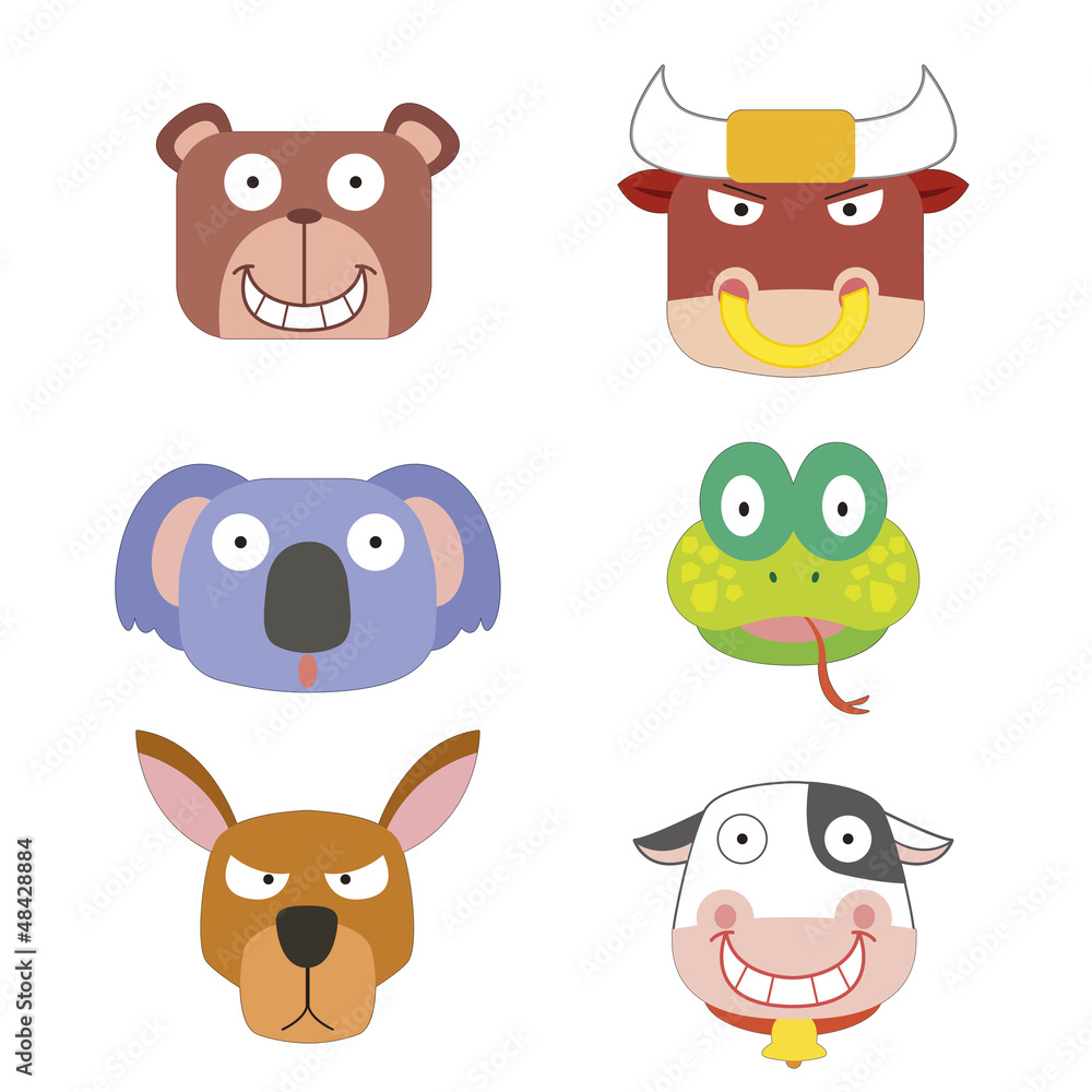 cute animal head icon cute animal head icon