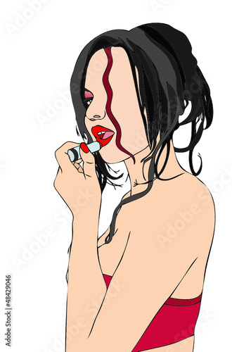 Donna al trucco
