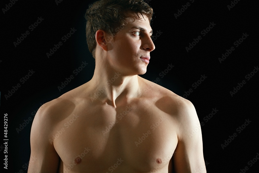 Fototapeta premium portrait of topless athletic man