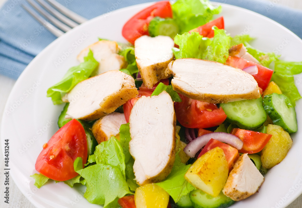 salad with chicken and vegetables salad with chicken and vegetables