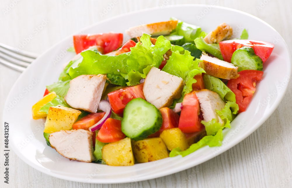 salad with chicken and vegetables salad with chicken and vegetables