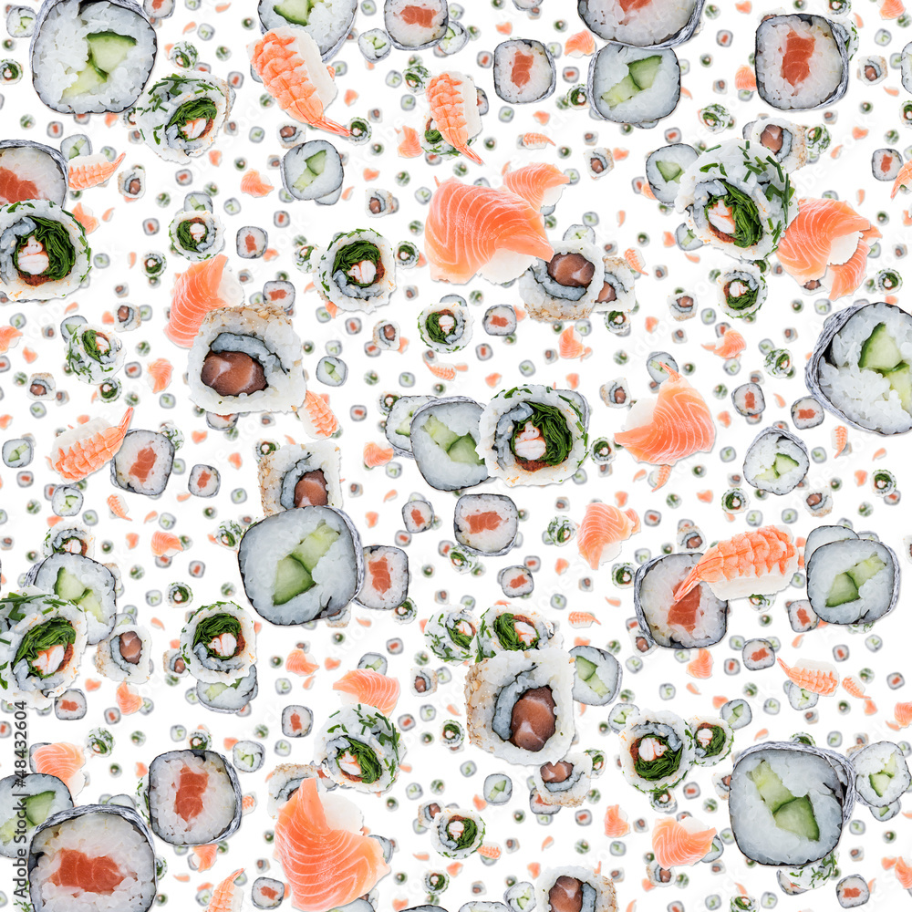 Sushi background (on white) Sushi background (on white)