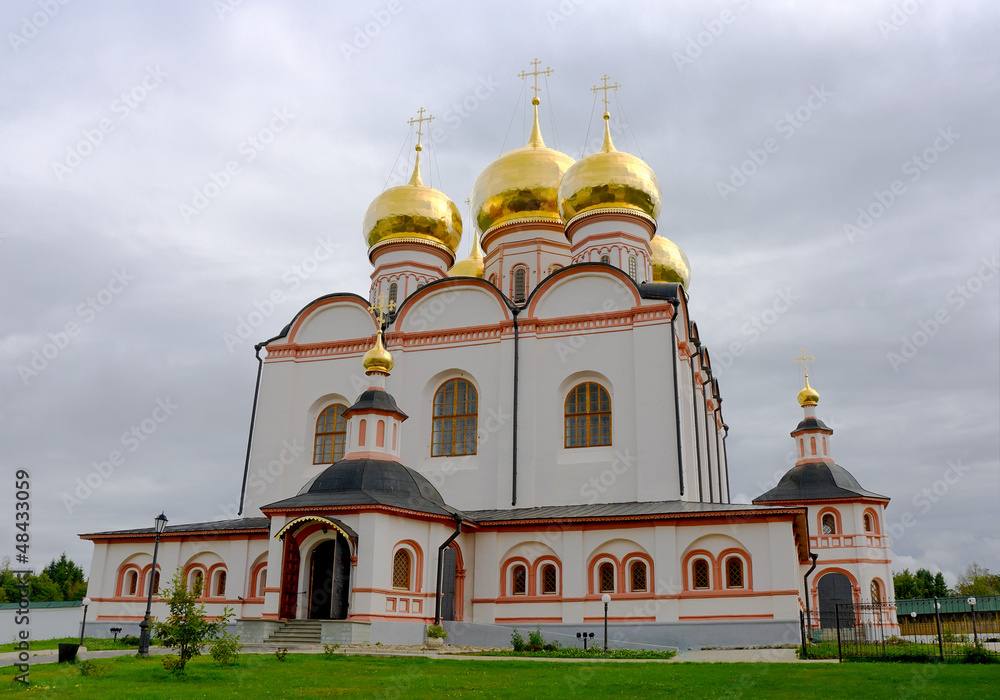 View of Iver Cathedral to Iversky Monastery, Russia.