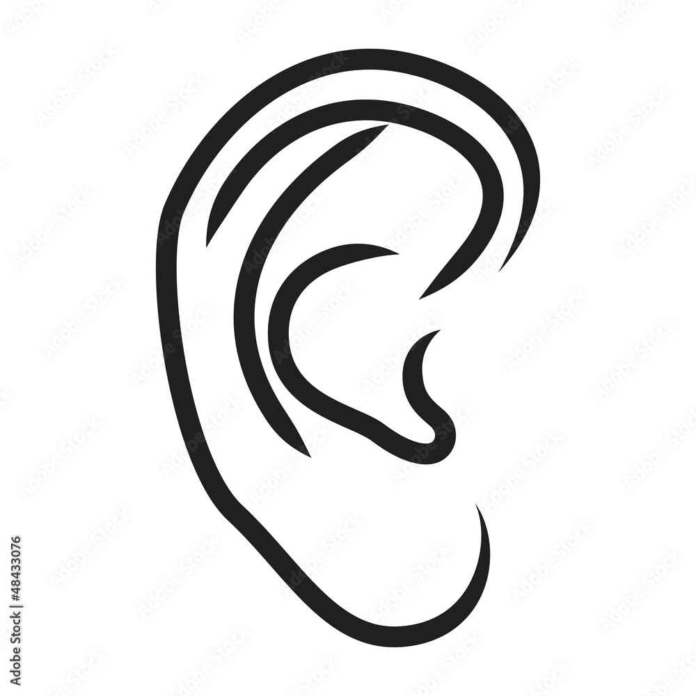 The human ear - vector illustration The human ear - vector illustration