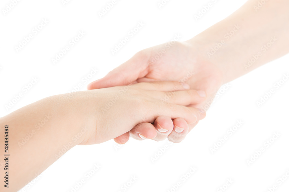 Hands of child and him mother Hands of child and him mother