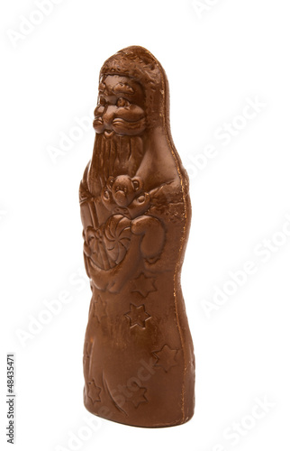 Chocolate Santa Claus isolated