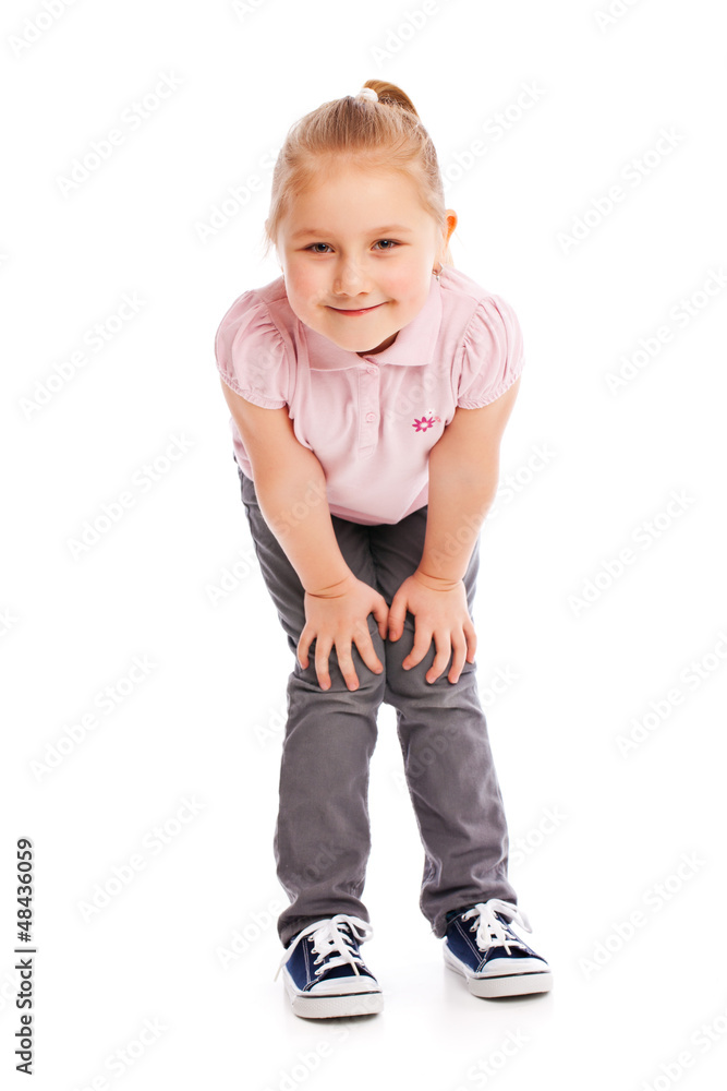happy little child posing in studio happy little child posing in studio