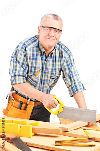 Male carpenter working in a workshop