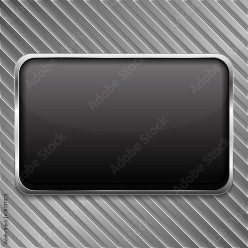 Metal frame on a striped background