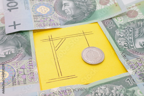 Złotówka na szubienicy banknoty 100 zł 