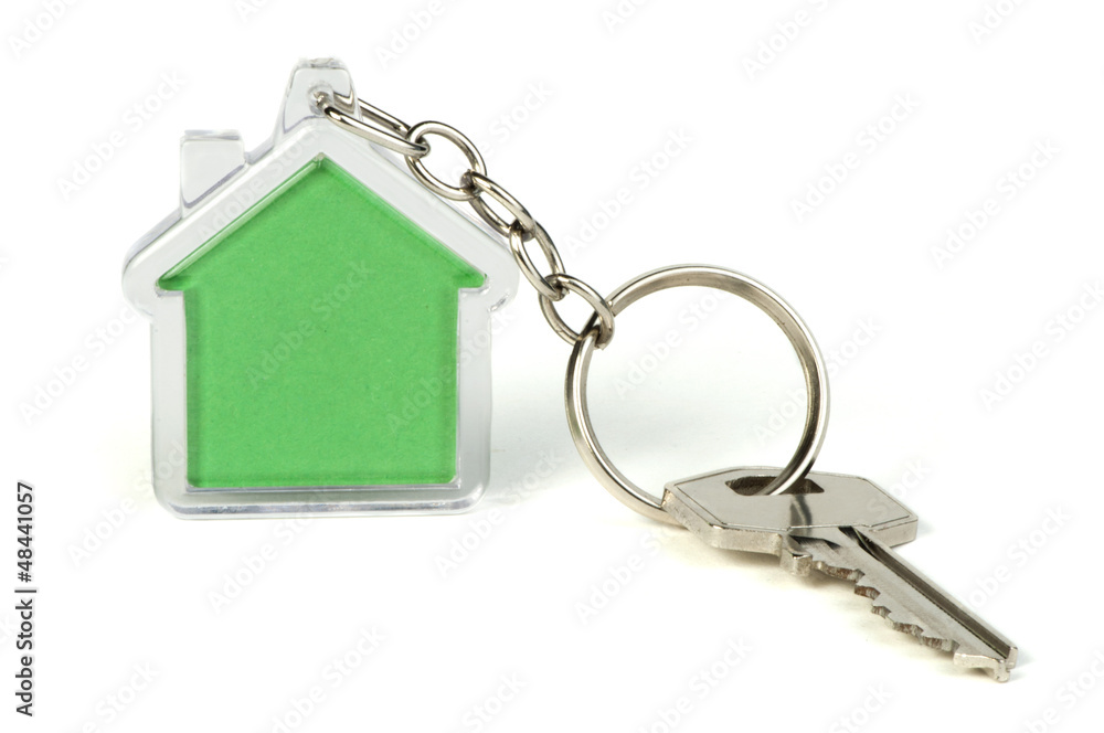 Keychain with figure of green house Keychain with figure of green house