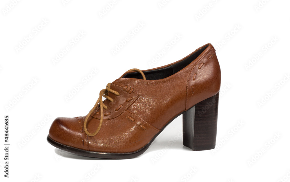 Brown leather ladies court shoe Brown leather ladies court shoe