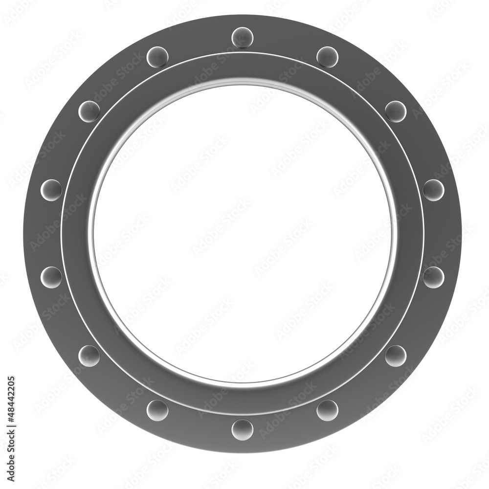 Illustration of a chrome ship porthole