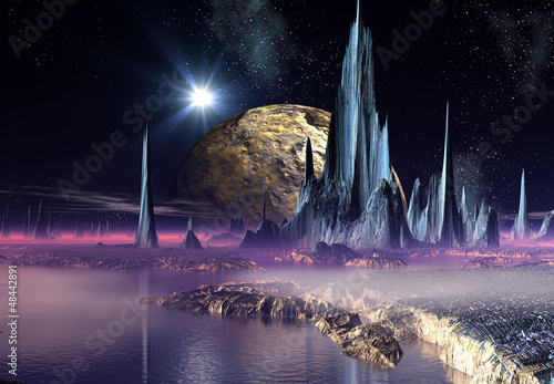 Fototapeta Naklejka Na Ścianę i Meble -  Alien Planet - Computer Artwork