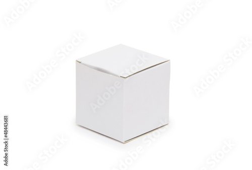 White paper gift box on isolated background