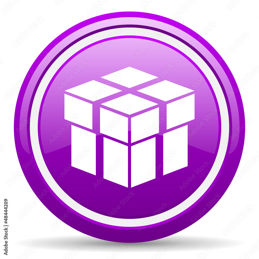box violet glossy icon on white background box violet glossy icon on white background