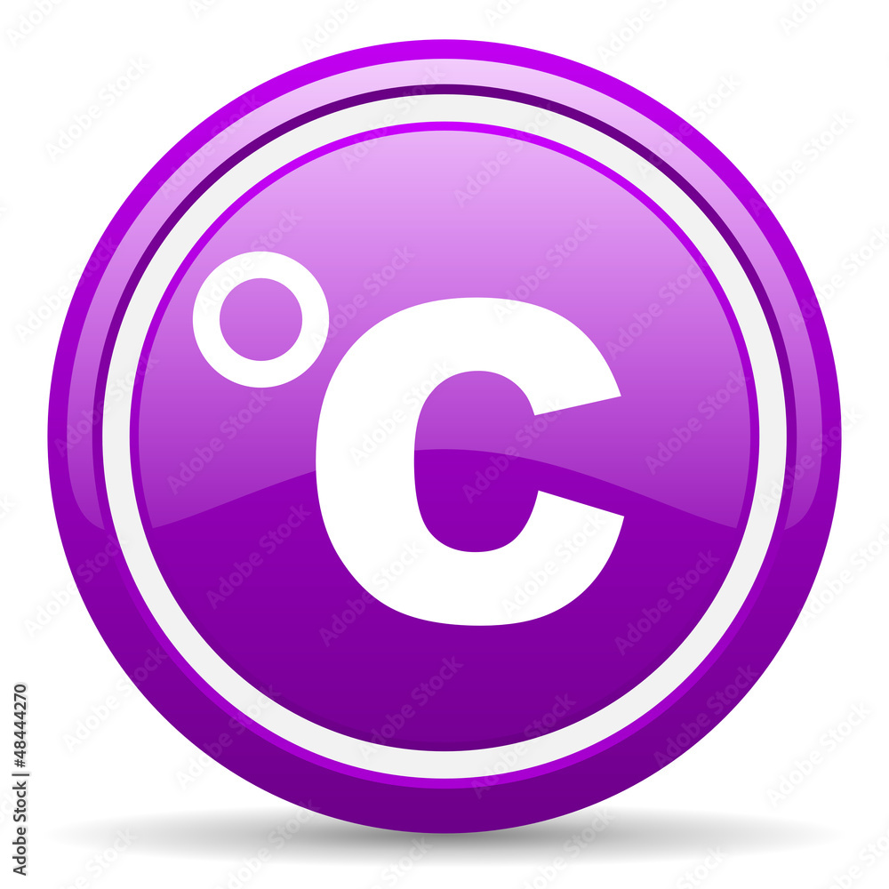 celsius violet glossy icon on white background celsius violet glossy icon on white background