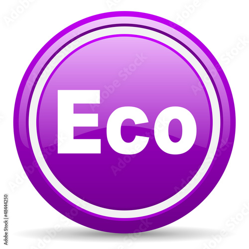 eco violet glossy icon on white background